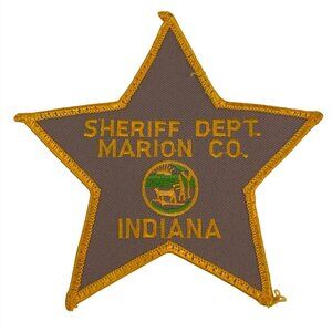 Vintage Sheriff Marion Co Indiana Star Patch Police Brown Yellow